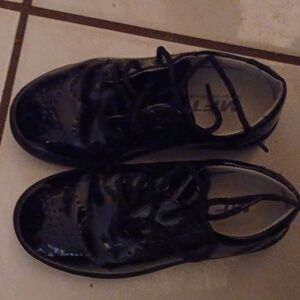 Toddler Patent Leather Lug Sole Oxford Dress Shoe Black Size 7